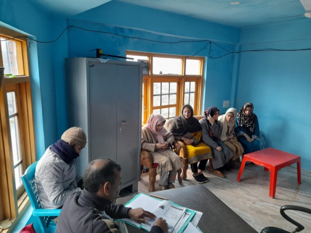 Local women being interviewed and selected for training