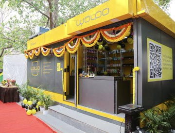 A Woloo Powder Room unit in the network, decorated for its opening day